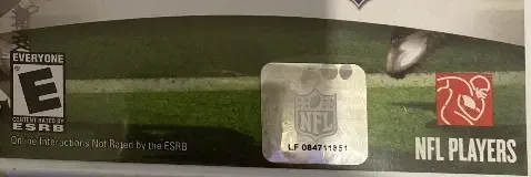 Madden NFL 10, the ESRB box on its front