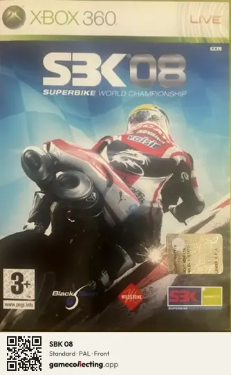 SBK 08 Xbox 360, PAL box front