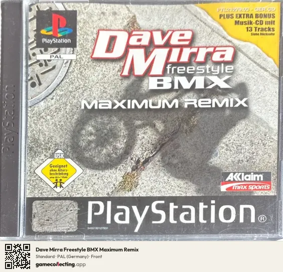 Dave Mirra Freestyle BMX Maximum Remix PlayStation, Germany box front