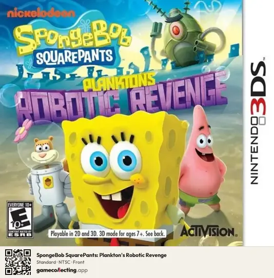 SpongeBob SquarePants: Plankton's Robotic Revenge Nintendo 3DS, NTSC box front