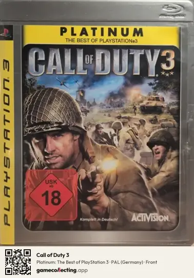 Call of Duty 3 PlayStation 3, Germany box front