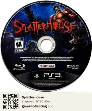 Splatterhouse PlayStation 3, NTSC disc