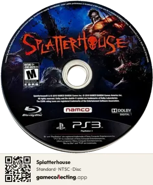 Splatterhouse PlayStation 3, NTSC disc
