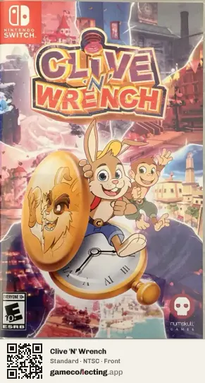 Clive 'N' Wrench Nintendo Switch, NTSC box front