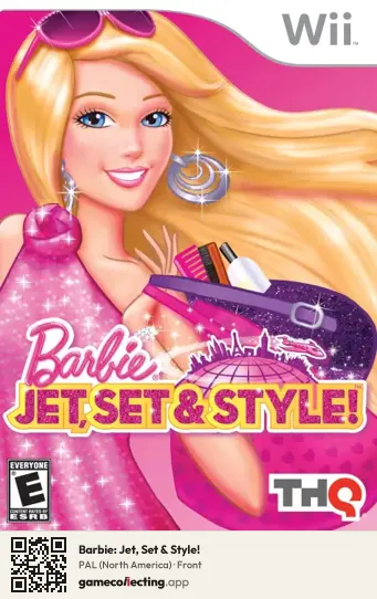 Barbie: Jet, Set & Style! Nintendo Wii, North America box front