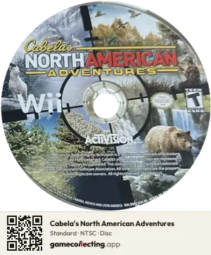 Cabela's North American Adventures Nintendo Wii, NTSC disc