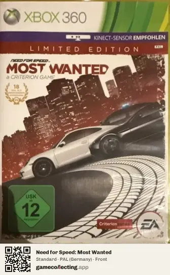 Need for Speed: Most Wanted Xbox 360, Germany box front