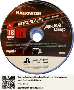 RetroRealms Double Feature: Halloween and Ash vs Evil Dead PlayStation 5, PAL disc