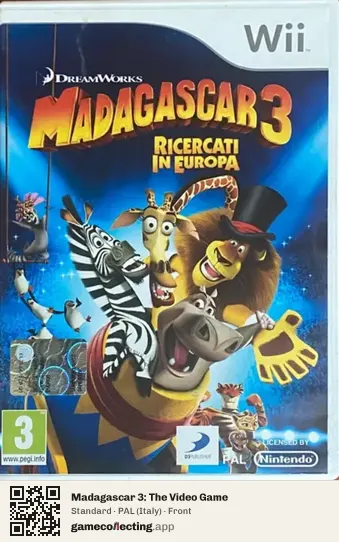 Madagascar 3: The Video Game Nintendo Wii, Italy box front