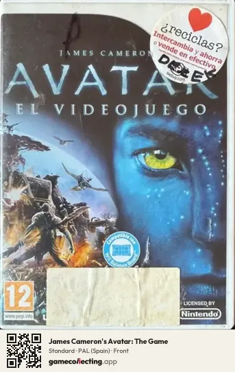 James Cameron's Avatar: The Game Nintendo Wii, Spain box front