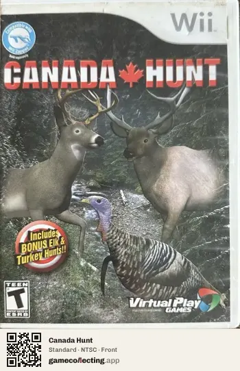 Canada Hunt Nintendo Wii, NTSC box front