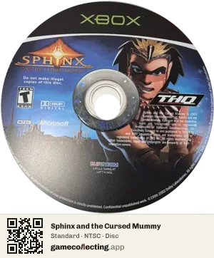 Sphinx and the Cursed Mummy Xbox, NTSC disc