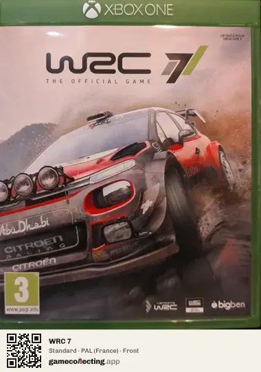 WRC 7 Xbox One, France box front