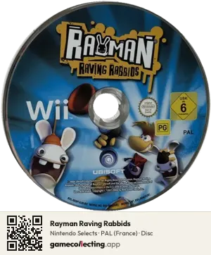 Rayman Raving Rabbids Nintendo Wii, PAL disc