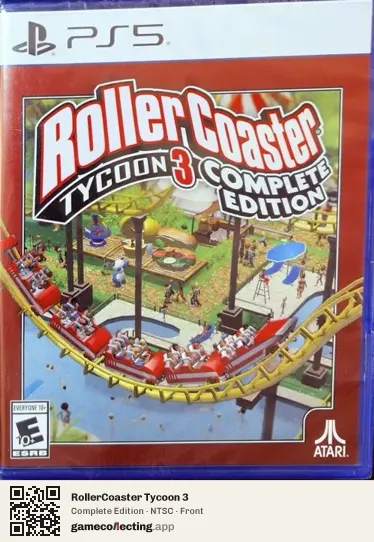 RollerCoaster Tycoon 3 PlayStation 5, NTSC box front