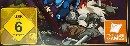 Shovel Knight, the USK square on its front