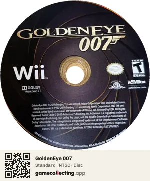 GoldenEye 007 Nintendo Wii, NTSC disc