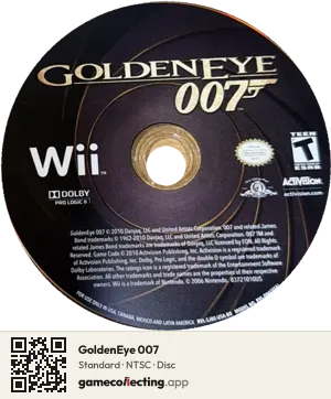 GoldenEye 007 Nintendo Wii, NTSC disc