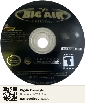 Big Air Freestyle Nintendo GameCube, NTSC disc