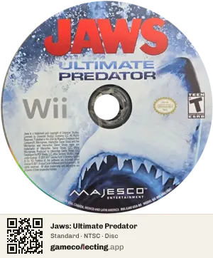 Jaws: Ultimate Predator Nintendo Wii, NTSC disc