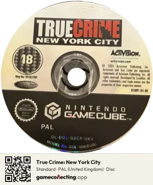 True Crime: New York City Nintendo GameCube, PAL disc