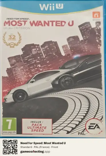 Need for Speed: Most Wanted U Nintendo Wii U, France box front