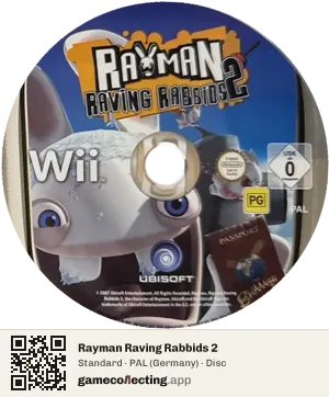 Rayman Raving Rabbids 2 Nintendo Wii, PAL disc
