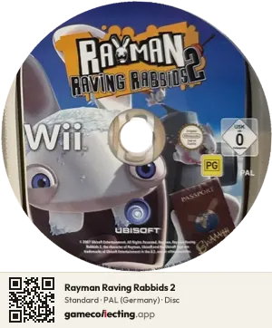Rayman Raving Rabbids 2 Nintendo Wii, PAL disc