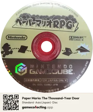 Paper Mario: The Thousand-Year Door Nintendo GameCube, Asia disc