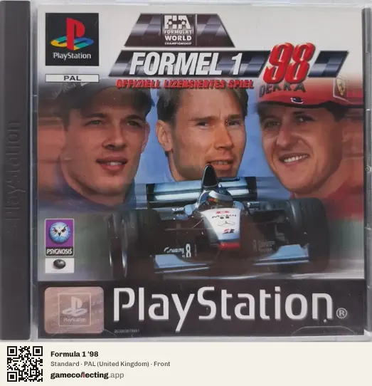 Formula 1 '98 PlayStation, United Kingdom box front