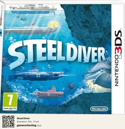 Steel Diver Nintendo 3DS, PAL box front