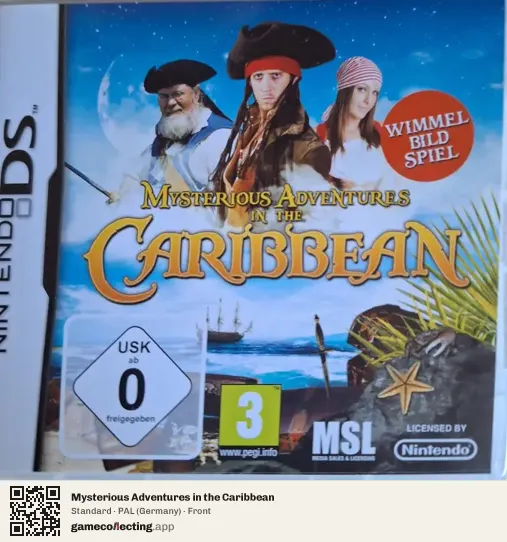 Mysterious Adventures in the Caribbean Nintendo DS, Germany box front