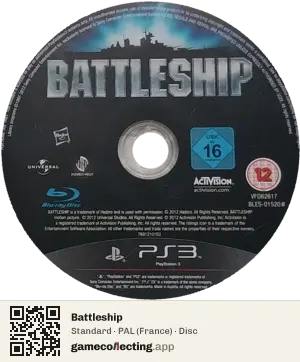 Battleship PlayStation 3, PAL disc