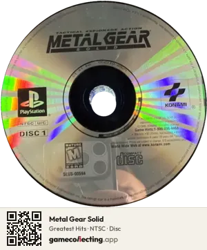 Metal Gear Solid PlayStation, NTSC disc