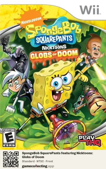 SpongeBob SquarePants featuring Nicktoons: Globs of Doom Nintendo Wii, NTSC box front