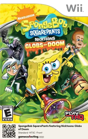 SpongeBob SquarePants featuring Nicktoons: Globs of Doom Nintendo Wii, NTSC box front