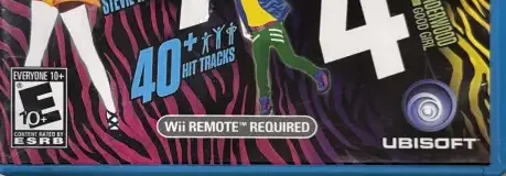 Just Dance 4, the ESRB box on its front