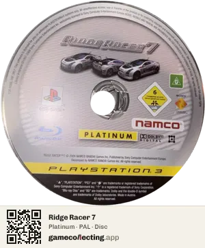 Ridge Racer 7 PlayStation 3, PAL disc