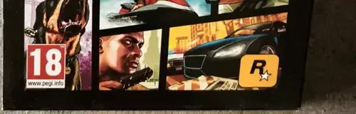 Grand Theft Auto V, the PEGI square on its front