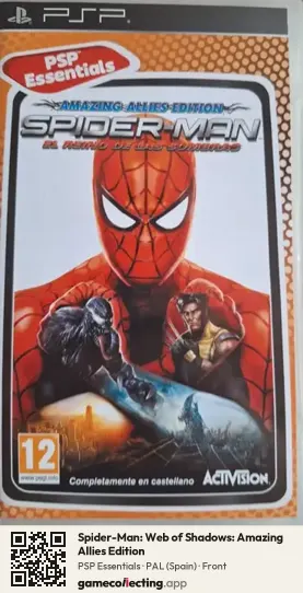 Spider-Man: Web of Shadows: Amazing Allies Edition PlayStation Portable, Spain box front