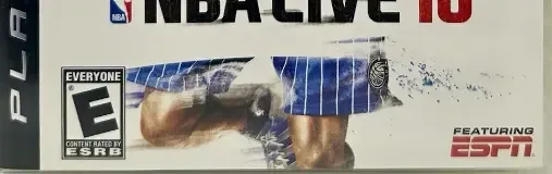 NBA Live 10, the ESRB box on its front