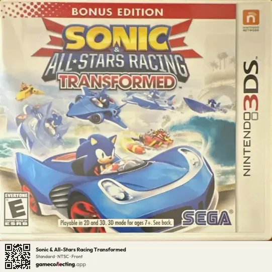 Sonic & All-Stars Racing Transformed Nintendo 3DS, NTSC box front
