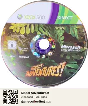Kinect Adventures! Xbox 360, PAL disc