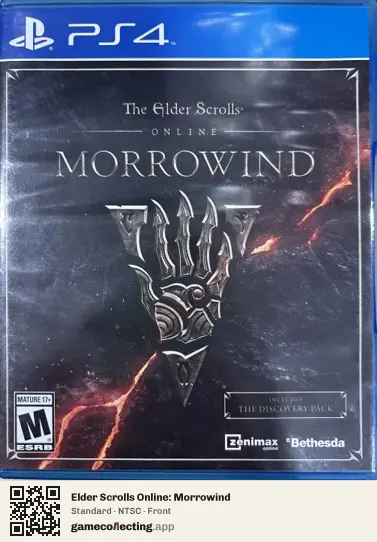 Elder Scrolls Online: Morrowind PlayStation 4, NTSC box front