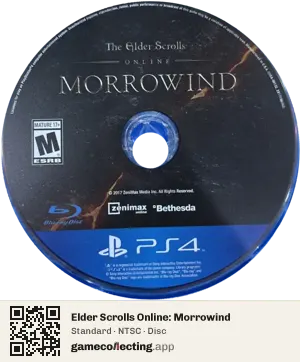 Elder Scrolls Online: Morrowind PlayStation 4, NTSC disc