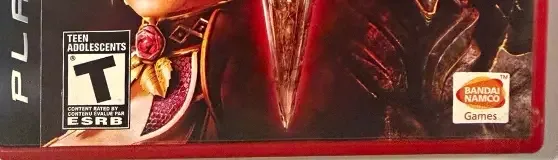 Soulcalibur IV, the ESRB box on its front
