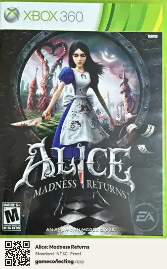 Alice: Madness Returns Xbox 360, NTSC box front