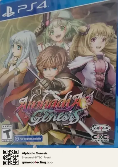 Alphadia Genesis PlayStation 4, NTSC box front