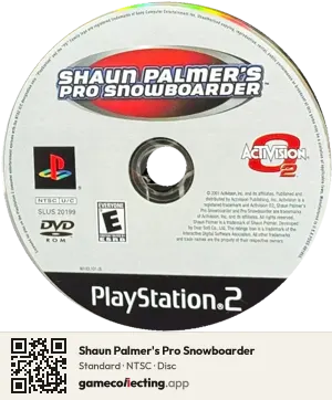Shaun Palmer's Pro Snowboarder PlayStation 2, NTSC disc