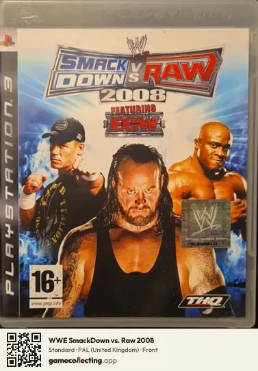 WWE SmackDown vs. Raw 2008 PlayStation 3, United Kingdom box front